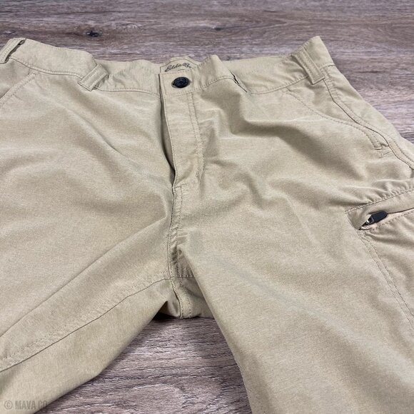 Eddie Bauer Men's Travex Outdoor Shorts Zipped Cargo Pockets Hiking Size 36 Tan - Picture 5 of 10